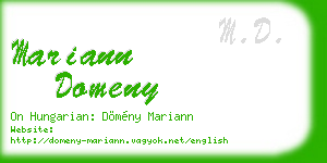 mariann domeny business card